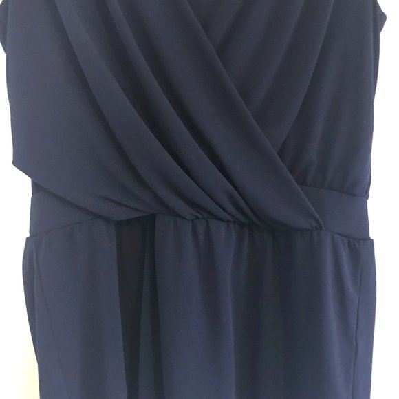 🌿 Anne Klein | Navy Wrap Front Top - Picture 4 of 4